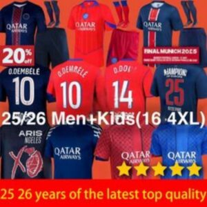 4XL 24/2025/26 O.DEMBELE 4th soccer jerseys 25 MUNICH D.DOUE KVARATSKHELIA BARCOLA JOAO NEVES VITINHA MARQUINHOS Maillots de football shirt 1975 Men Kids Kits