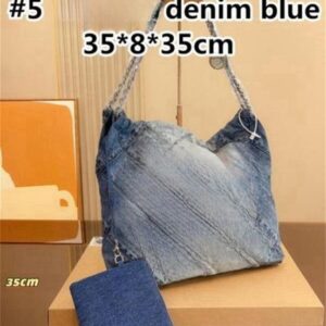 Denim Jeans CrossBody Bags Cases Classic Mini Flap Wallet Chain With Ball Purses Coins Multi Pochette bags with Gift box 12081
