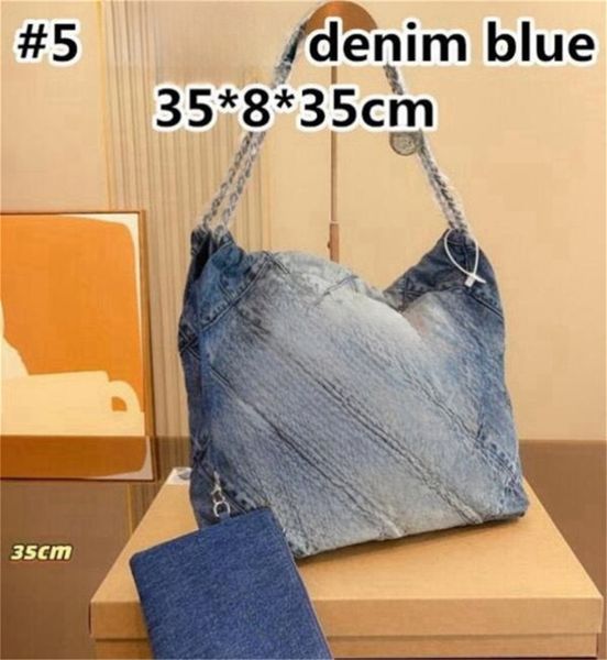 Denim Jeans CrossBody Bags Cases Classic Mini Flap Wallet Chain With Ball Purses Coins Multi Pochette bags with Gift box 12081