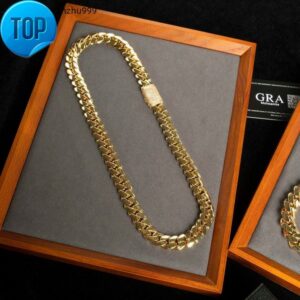 Wholesale Choker 18k Gold Custom Gold Cuban Link Chain 24k Gold Cuban Miami Chain 20mm Miami Cuban Chain Necklace