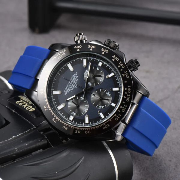Ro2 Wrist for 2023 New Mens Watches All Dial Work Quartz Watch High Quality Top Brand Chronograph Clock Rubber Watch Band Men Fashion R02
