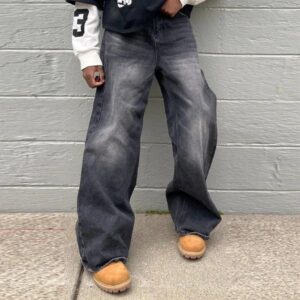 Men's Jeans Vintage Men Baggy Denim Trousers 2024 Y2k Streetwear Wide Leg Loose Pants Women Fashion Distressed Straight Long