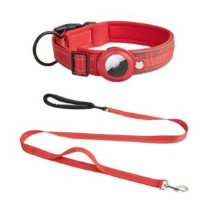 Factory Designer Durable Adjustable Comfortable Soft Padded AirTag Case Pet Dog Collar Handled Leash Set Pet Accessories