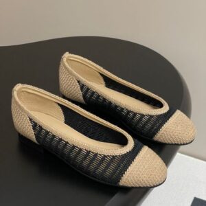 Women's Shoes Ballet Flats Raffia Weave Knit