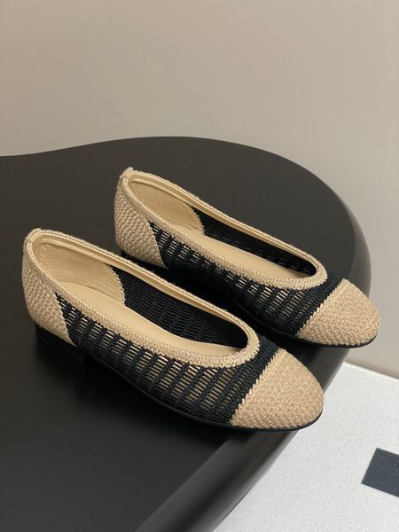 Women's Shoes Ballet Flats Raffia Weave Knit