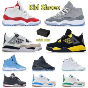 Kids Shoes Athletic Outdoor Trainers Basketball 11 Cherry Cool Grey Black Cat 4 Baby Kid Designer Boy Girls Kids Sneakers University Blue Bred White Thunder Children