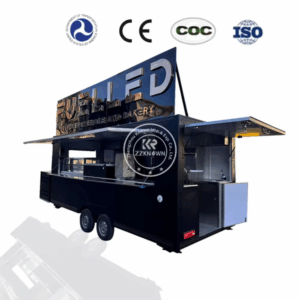 Street Fast Food Truck Trailer With Full Kitchen Equipments Ice Cream Coffee Kiosk Snack Pizza Cart Mobile Catering Food Truck