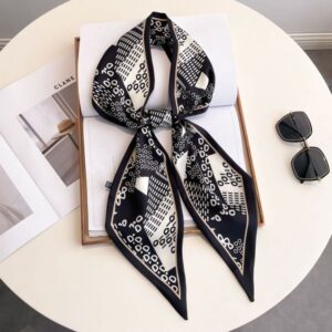 New small long strip scarf for women, with flowing ribbons and decorative elements. Korean-style spring-autumn versatile collar tie for business shirts.