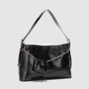 Urban minimalist trend niche minimalist underarm bag spring and summer new casual fashion zipper shoulder bag solid color large capacity tote bag