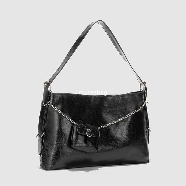 Urban minimalist trend niche minimalist underarm bag spring and summer new casual fashion zipper shoulder bag solid color large capacity tote bag