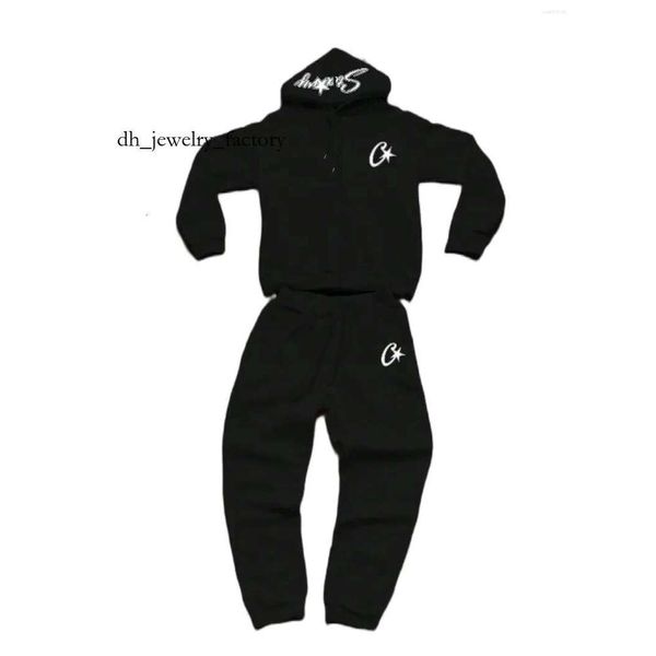 Men's Tracksuits Two-piece Black Suit Fashion Pattern Hoodie Men Clothing Harajuku Gothic Women Chic Sports Pants Couple Sportswear b2d