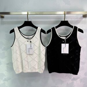 Women's Tanks & Camis Designer Embroidered Thin three-dimensional camellia pattern road+diamond grid pattern