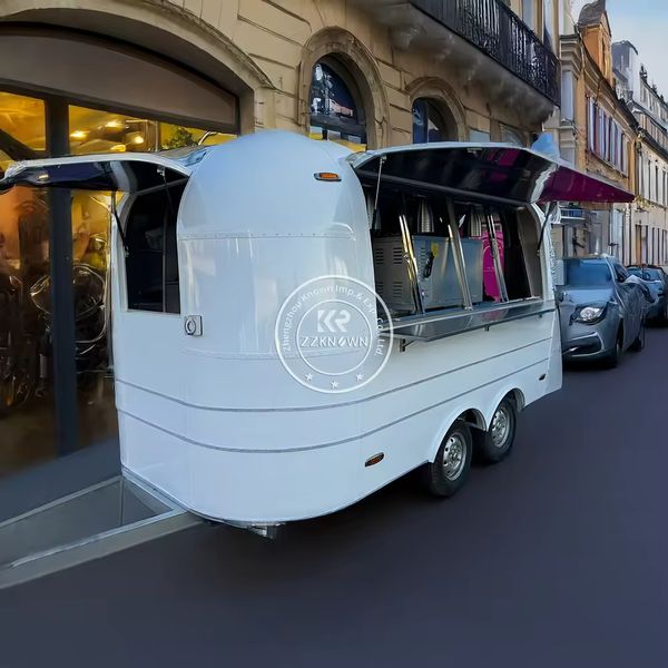 Street Fast Food Truck Trailer With Full Kitchen Catering Cart Street Restaurant Hot Dog Ice Cream Cart Fully Equipped