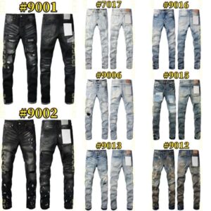 Mens Designer Jeans Ripped Biker Slim Straight For Man Skinny Pants