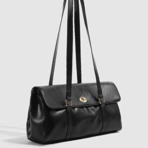 Advanced oil sensitive wax leather armpit women, 2024 autumn and winter new pillow bag, versatile for commuting, single shoulder baguette bag