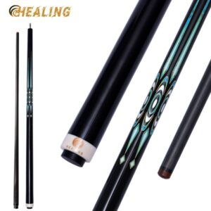 OKHEALING Carbon Fiber Pool Cue Stick 58in Billiard Cue Sticks Professional Low Deflection Pool Sticks with Adjustable Weight and 12.9mm Tip