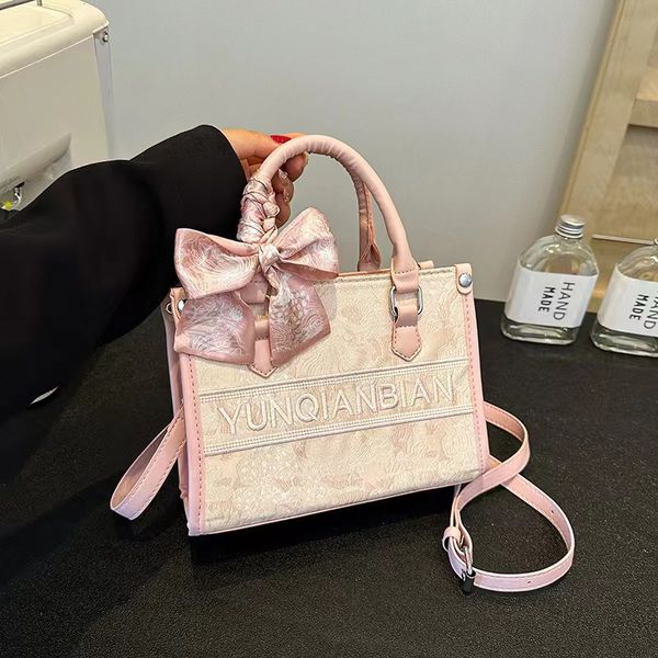 Leather Bucket Chic Single Shoulder Bag Ladies Advanced Feeling Elegant Flap Crossbody in Pale Pink - Lightweight for Daily Use