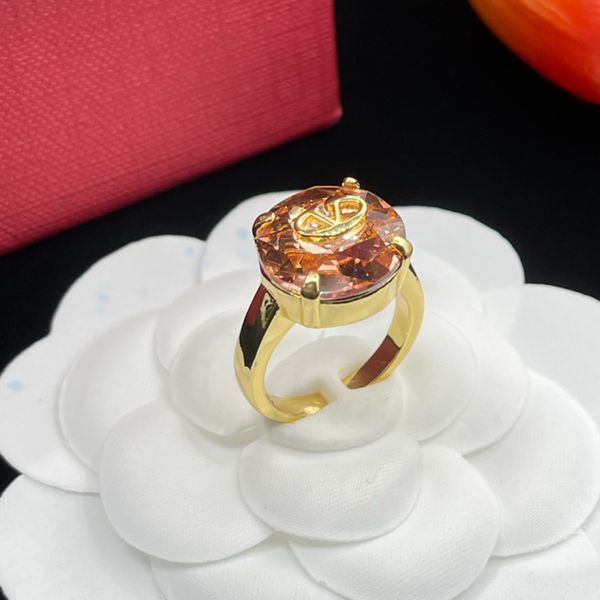 Luxury Band Rings Classic Crystal Opening Ring 18k Gold Plated Designer Wedding Band Diamond Rings for Women Bridal Party Jewelry with Box