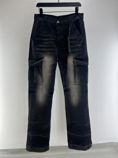 2024 Mens designer Flared jeans Men straight-leg JEAN pants Casual loose jean Straight Retro Pants Hip hop Street Pant