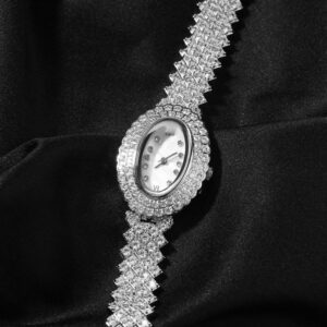 New Fashion Casual Women's Watch Light Luxury Niche Oval Dial Iced Out Designer Mechanical Watch Pass the diamond tester