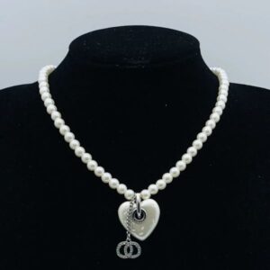 Luxury Womens Necklace Pearl Choker Crystal Pendant High Quality Designer Chain Wedding Party Jewelry Gift with Box