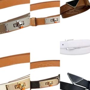 Ladies designer belt 2.4 cm wide with golden Sier buckle; optional gift box included; high quality; fashionable belt for 2026