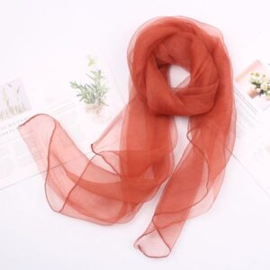 New autumn and winter silk organza solid color versatile long scarf –866709