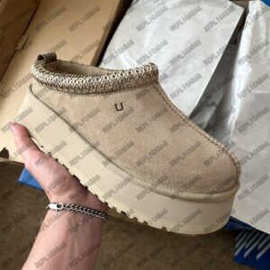 Winter Tazz Slippers Tasman Mustard Seed High Quality Women Platform Slippers Chestnut Ladies Slide Slipper Designer Fashion Tasman Slides Plus Size 35-44 No Box