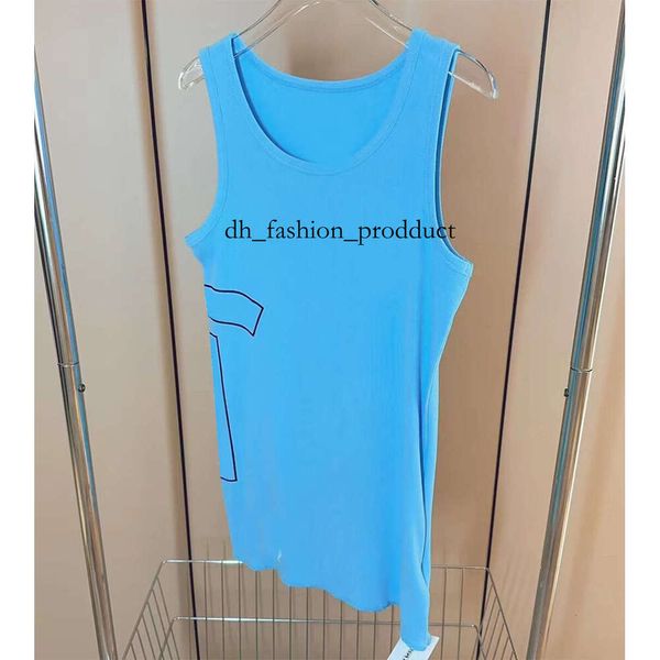 2025 Round Neck Sleeveless Color Blocked Sanskrit Letter Pattern chrome vest Women's Camisole Vest Designer Spicy Girl Style Tight Tank Top Designer Vest b22