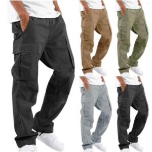 Men's Pants Outdoor Mens Cargo Black Cotton Pure Color Overalls Streetear Men Straight Trouser Pocket Sweatpants 5XL AAA Discount for in-store purchases