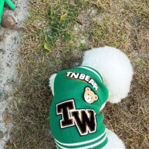 Autumn winter casual baseball clothes, knitted cardigans, autumn warm pet sweaters, small medium-sized dog and cat clothes