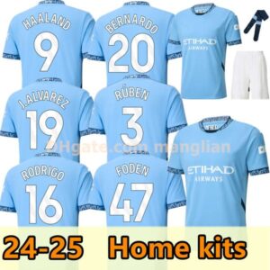 24 25 new season HAALAND soccer jersey DE BRUYNE GREALISH MANS CITIES STERLING MAHREZ FODEN fans player version 2025 football tops pants shirt kids kit sets Equipment