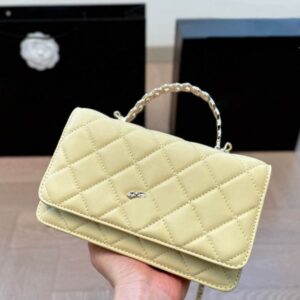 Diamonds Metal Handle Women Mini Flap Bag Carved Hardware Matelasse Chain Lambskin Leather Luxury Designer Handbag Crossbody Coin Wallet Sacoche 19x12cm 6 Colors