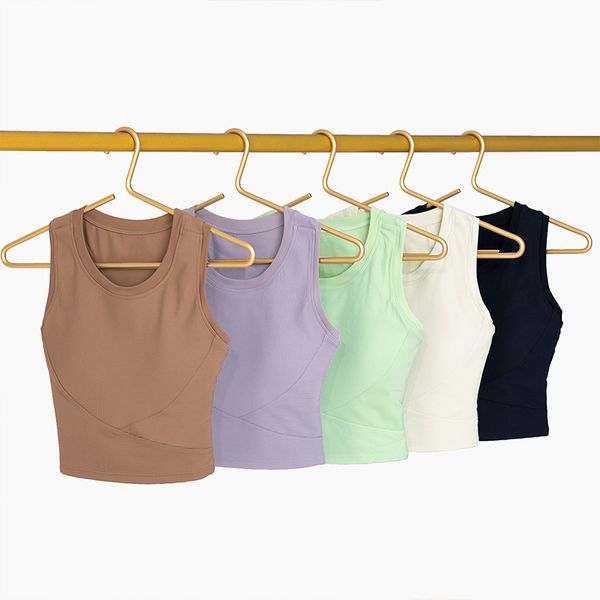 sleeveless back yoga vest gathering and shaping fitness bra