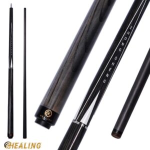 OKHEALING Play Pool Cue Black Technology Carbon Fiber Shaft 12.4mm Pigskin Tip 58in Radial Joint 8-teeth Professional Billiard Cue 1/2 Pool Game Cue Sticks , 19~20oz