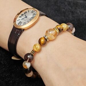 Explosive Money Management Model Tiger Eye Stone Tea Crystal Crystal Lights Luxury Couple Girlfriends Bracelet