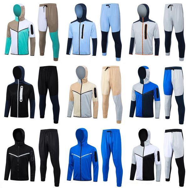 Mens Two Piece Training Kit Soccer Style Jogging Suit Hoodie and Pants Casual Tracksuit Sweat Set Designer Sportswear for Gym and Street Fashion Asian size