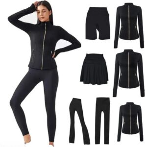 Yoga definejacket women workout et Women Gold zip Set jacket align legging tudio pant High Wait Sport Zip Up Coat Outfit Pant Gym Suit yogawomen