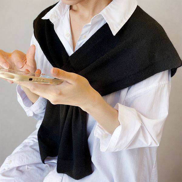 Autumn and winter Korean style knitted shawl for women in air-conditioned room knitted cross large shawl --82930