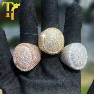 solid silver pass diamond tester hip hop iced out men vvs moissanite rings 925 sterling silver