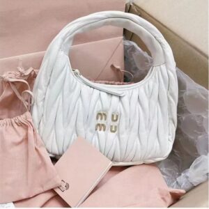 Women's pink Designer Cleo bag satchel tote Wander Matelasse underarm hobo Genuine Leather with shoulder strap clutch