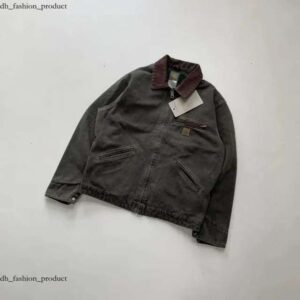 Carharrly Jacket Men's Jackets Work Clothes Fashion Brand Canvas Washable Wax Dyed Detroit Carthat Jacket Coat American Style Workwear Label Loose Design 6d6
