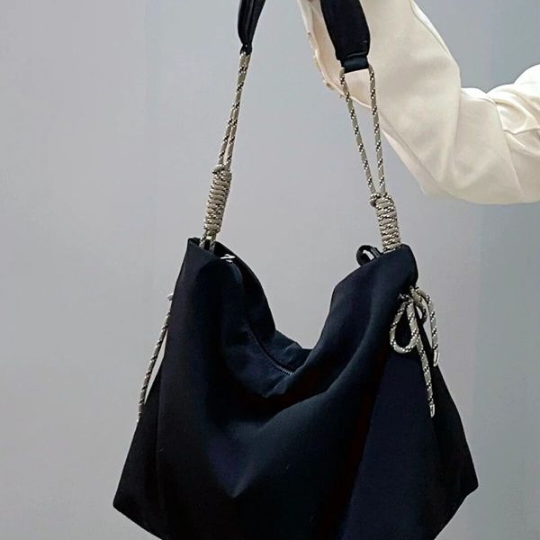 New niche design street trend college style Oxford cloth large capacity casual knot adjustable Japanese tote bag single shoulder crossbody bag