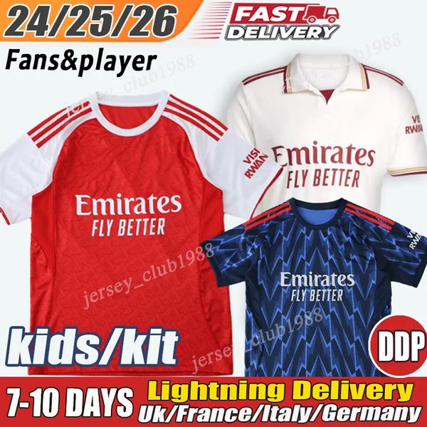 Soccer Jerseys GYOKERES Zubimendi Martin odegaard bukayo Saka declan Rice G.Martinelli Gabriel White David Raya arsenalfootball kits 25 26 arsenaljersey kids kit