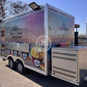 2025 Mobile Fast Food Cart Truck with Fully Equipment Concession Street Food Trailer Coffee Kiosk Logo Customized