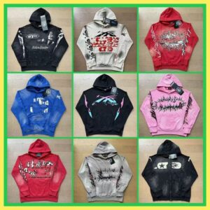 designer hooded hellly starity Hoodie Trend Fashion Hip Hop Street Hooded Sweatshirt Designers hoodie Long Sleeve Pullover Womens Washed Sweatpants asian size s-xl