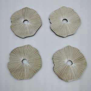 Seaside Chic Shell Design Beverage Coasters Collection for Table Protection – Pack of 4
