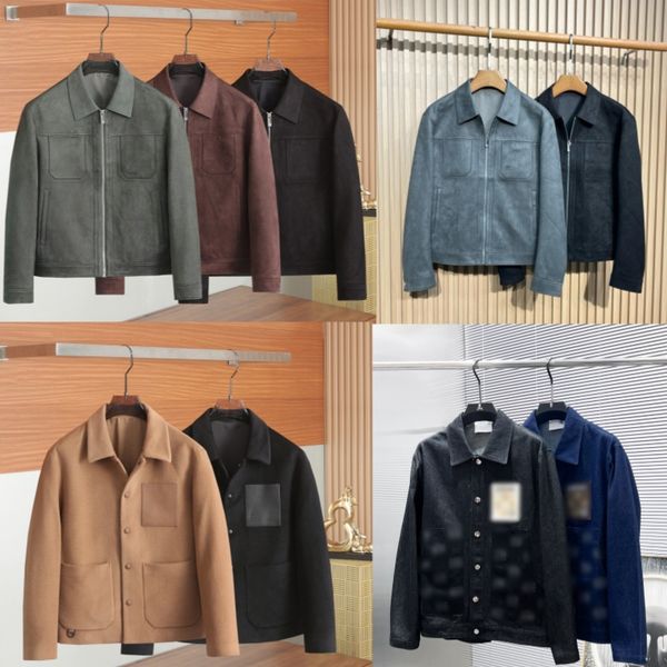 Designer Jacket 25 new suede classic letter embossed environmentally friendly leather lapel jacket