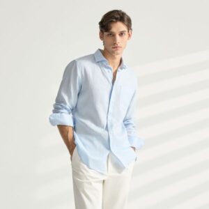 BXS/Stylish Mens Luxury designer/designer Long-sleeved business and casual shirts/golf t shirt/essentials/mens designer shirt/blue Business shirt
