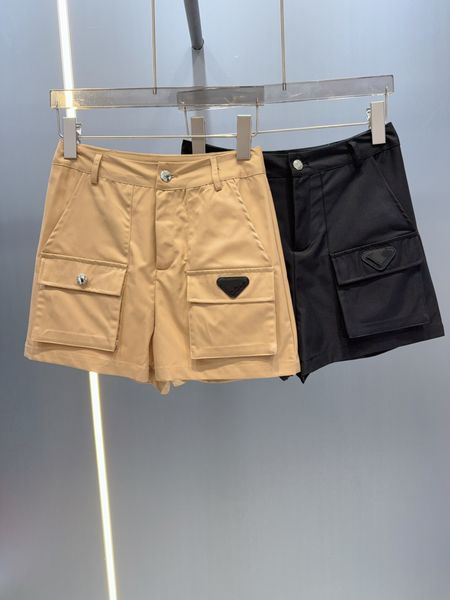 Women's Shorts Designer Classic age reducing fashionable slimming workwear shorts in black khaki color